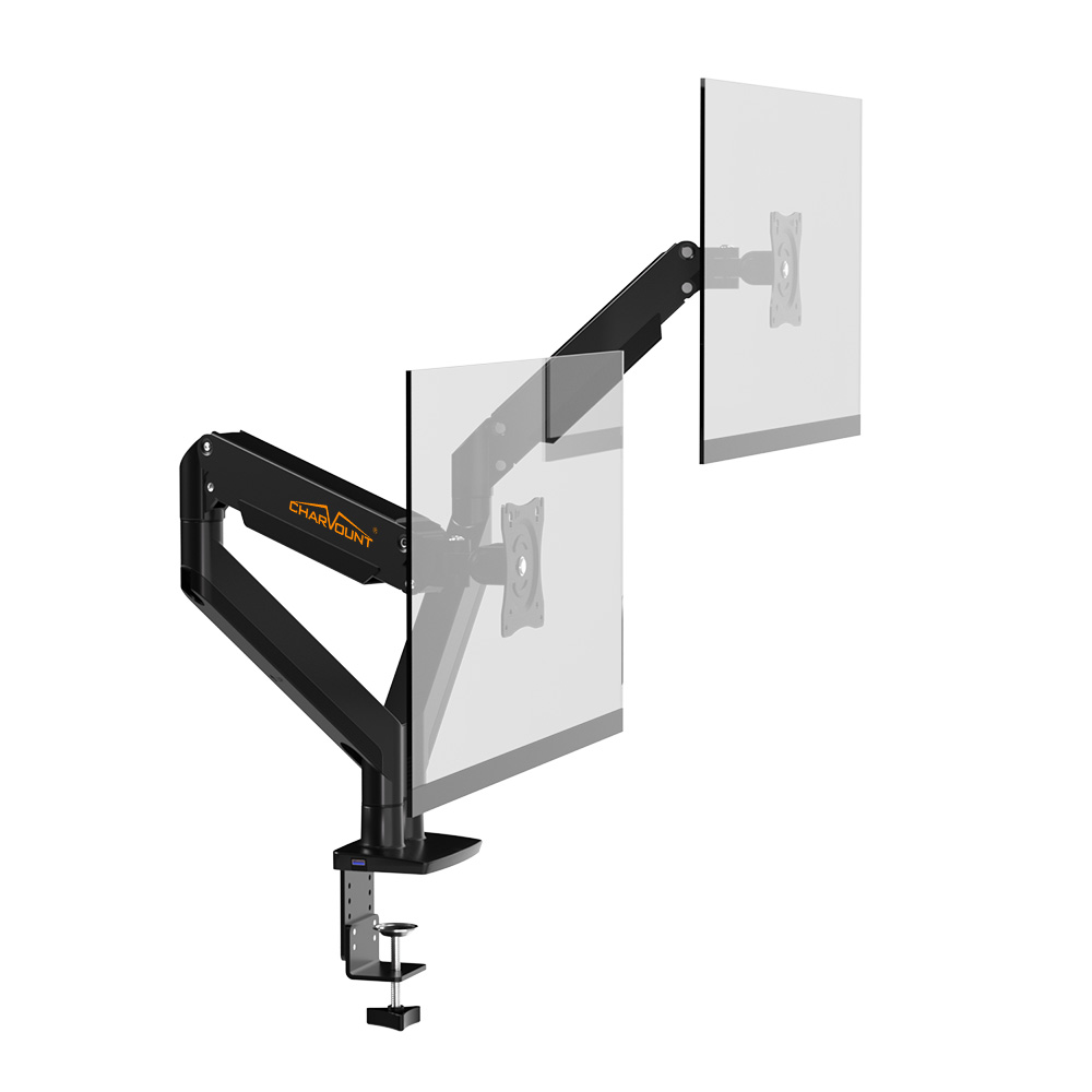 Dual Monitor Arm Mount na may USB Data Transfer