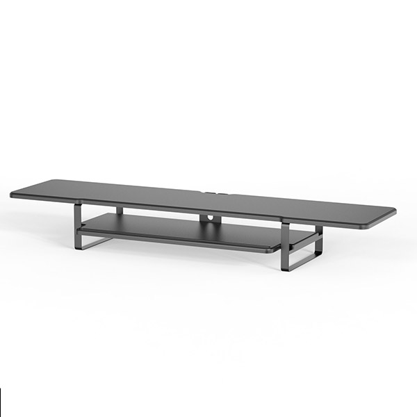DOUBLE MONITOR RISER STAND PC TV DISPLAY SHELF