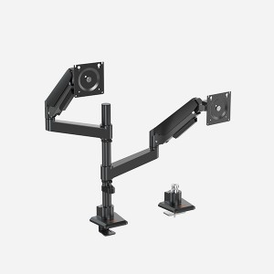 HEAVY DUTY DUAL GAMING MONITOR ARM WIDE POLE MOUNT DESK STAND