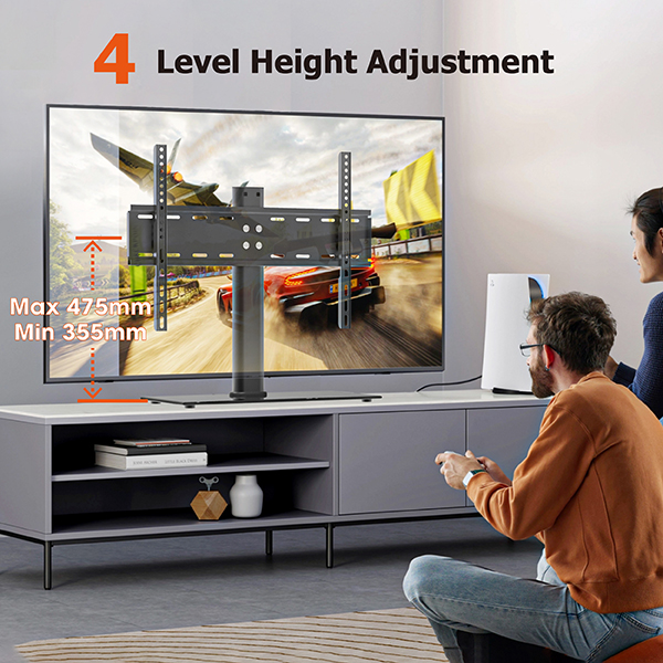 PORTABLE UNIVERSAL TV STAND ADJUSTABLE TABLETOP MOUNT MAX 70 INCHES