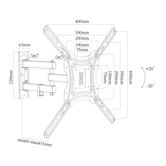 Simple And Elegant Full-motion Lcd Tv Bracket