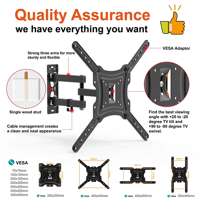 Simple And Elegant Full-motion Lcd Tv Bracket