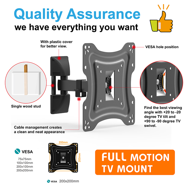 Simple And Cute Full-motion Lcd Tv Bracket