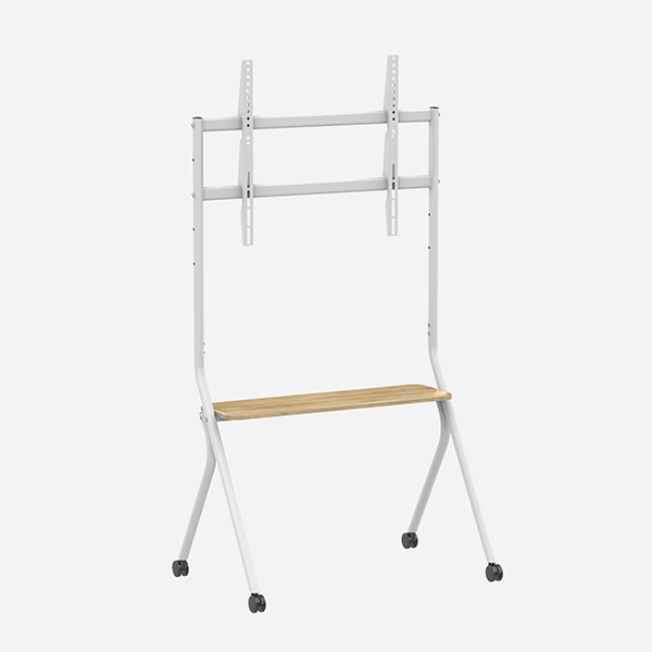 40″-80″ WHITE BLACK LCD MOBILE MODERN TV FLOOR STAND WITH WHEELS