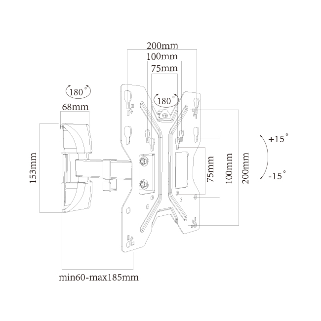 Single Stud TV Mount for 42 Inch TV