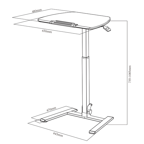 HOME HEIGHT ADJUSTABLE PORTABLE TABLE MOBILE LAPTOP CART