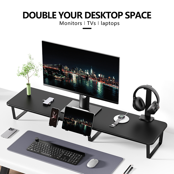STEEL MONITOR RISERS WITH STORAGE TRAY & HOLDERS