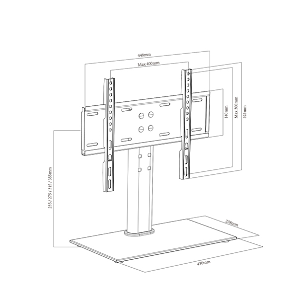 UNIVERSAL DESKTOP TV BASE BRACKET MAX 48″ MONITOR TV MOUNT STAND