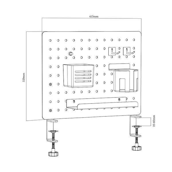STRAIGHT FROM FACTORY PEGBOARD DESK SIDE STORAGE GAMING DESK