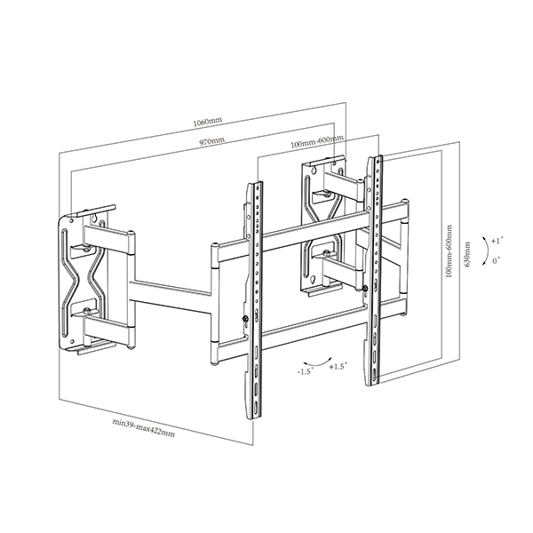 SWIVEL TV BRACKET LCD PLASMA FLAT SCREEN WALL MOUNT