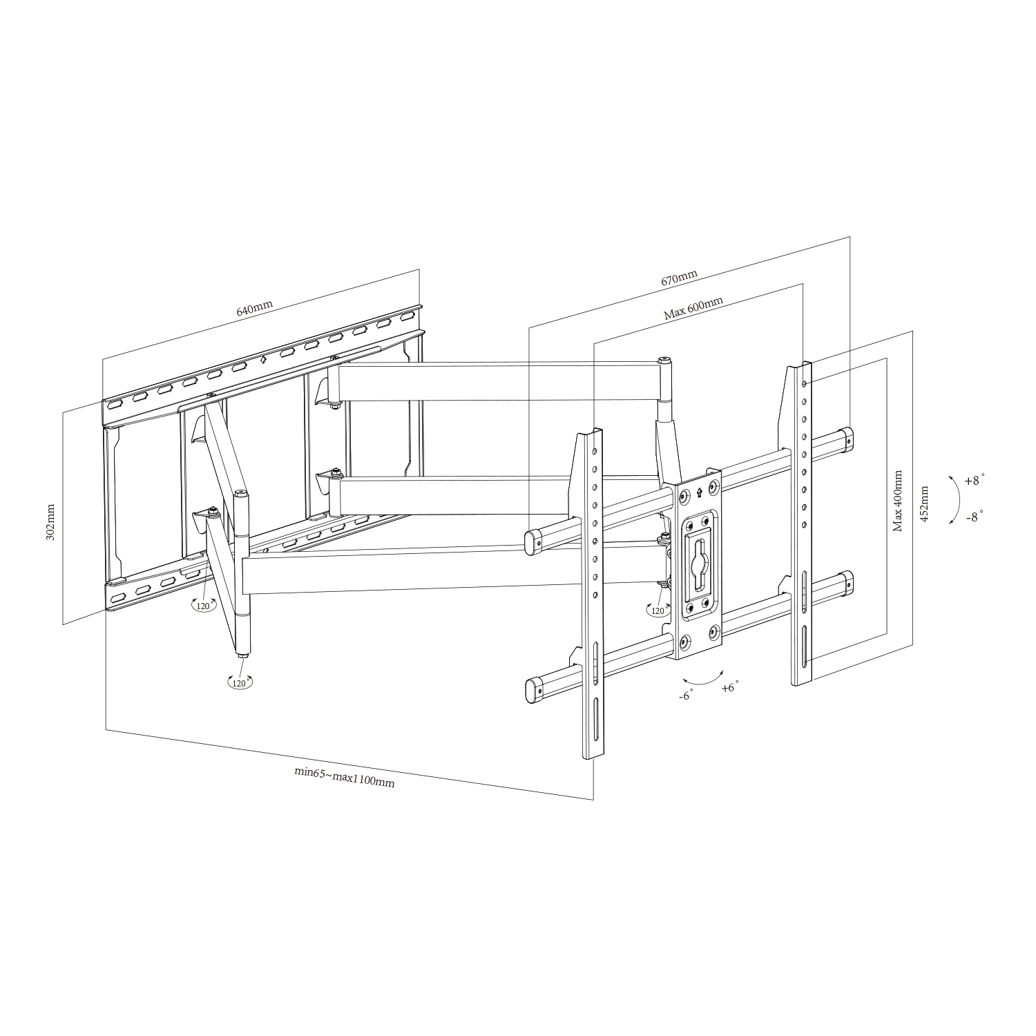 Wall Mount Full Motion Support Motorized Tv Mounts תושבת טלוויזיה ממונעת עם תמיכה מלאה לתנועה על הקיר