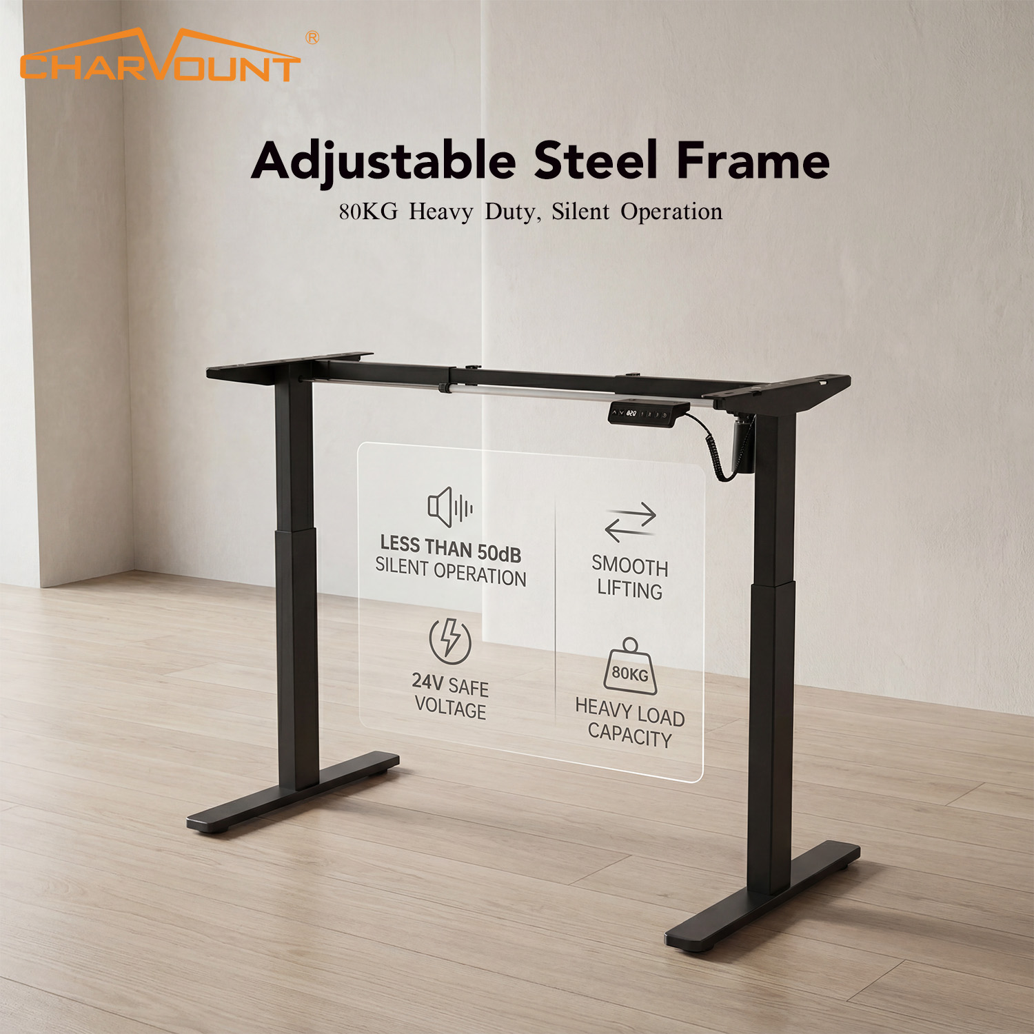 Single Motor Electric Standing Desk Frame with Memory Controller Single Motor Electric Standing Desk Frame with Memory Controller