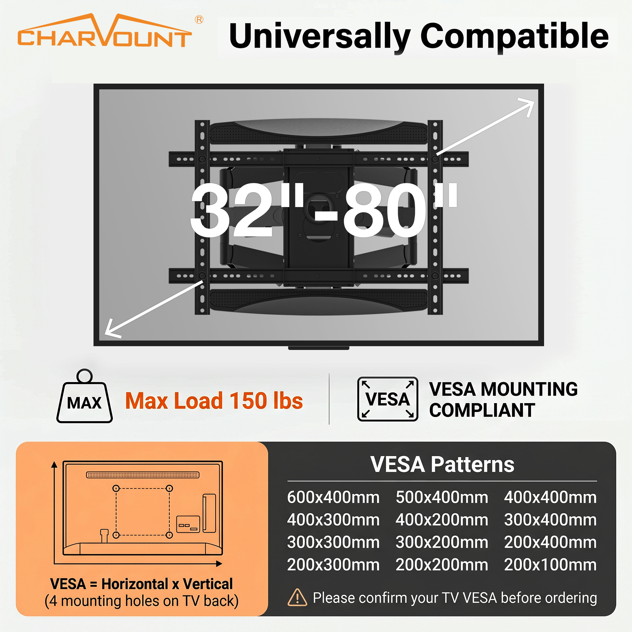 Heavy Duty Full Motion TV Wall Mount for 50 to 120 Inch TVs Heavy Duty Full Motion TV Wall Mount for 50 to 120 Inch TVs