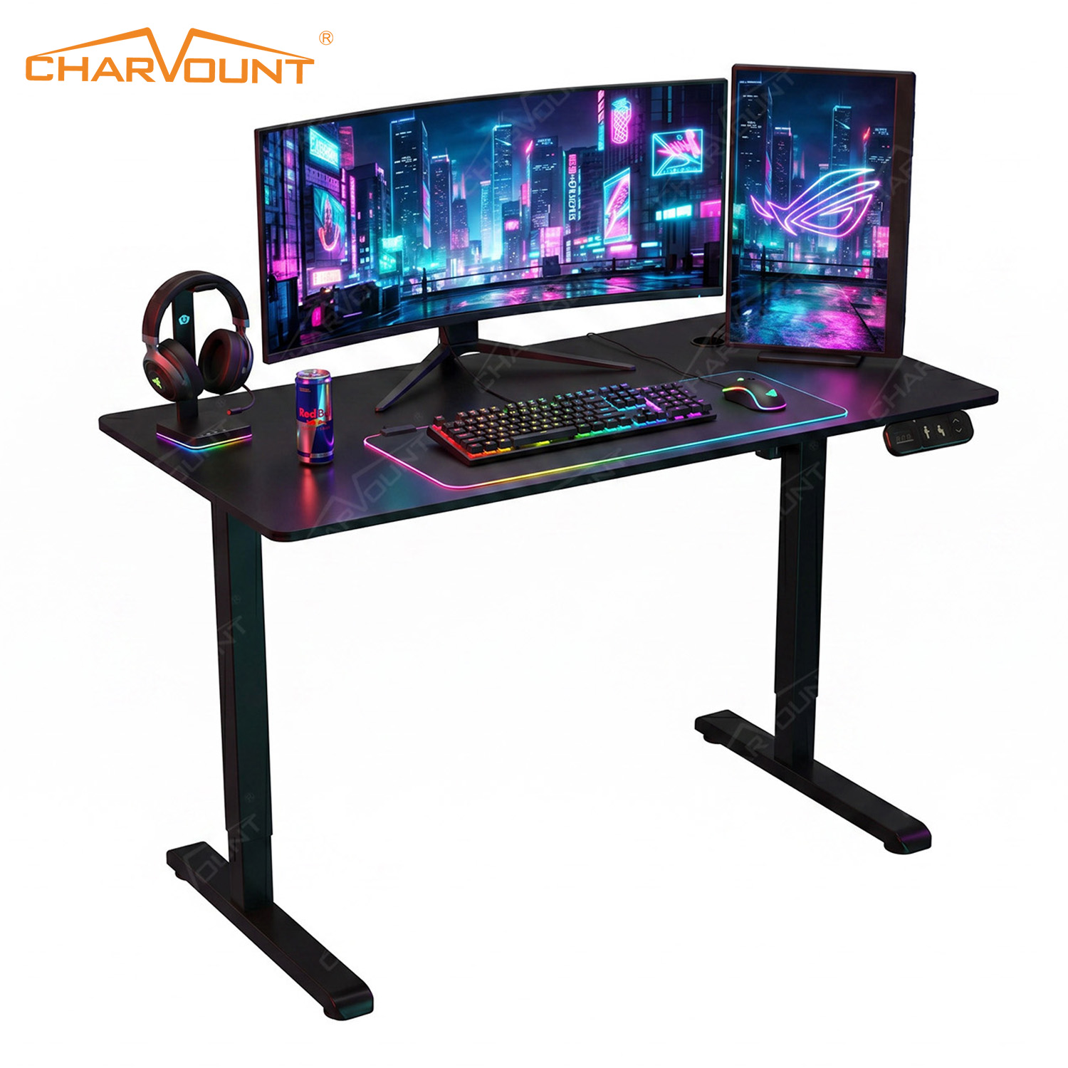 Electric Height Adjustable Standing Desk with 2 Memory Presets and Anti-Collision Protection Electric Height Adjustable Standing Desk with 2 Memory Presets and Anti-Collision Protection