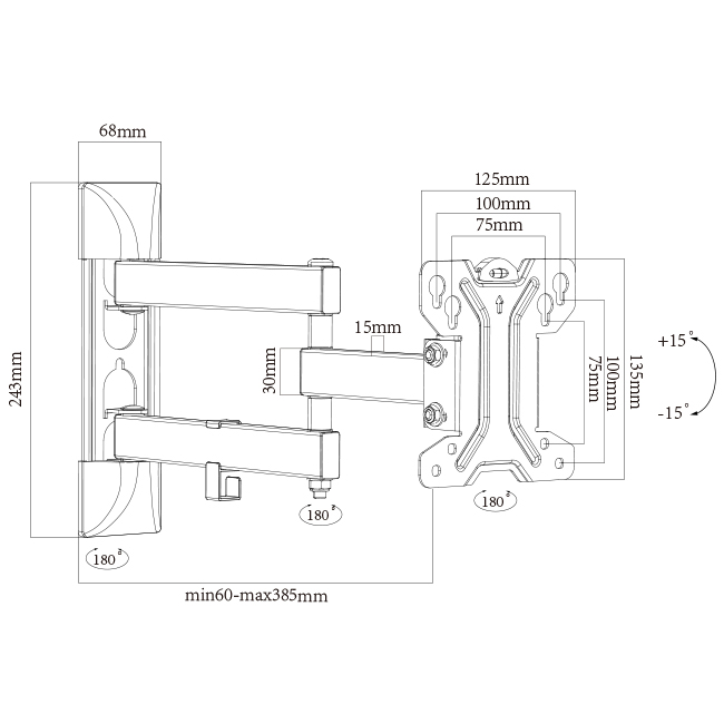 Single Stud TV Mount for Family