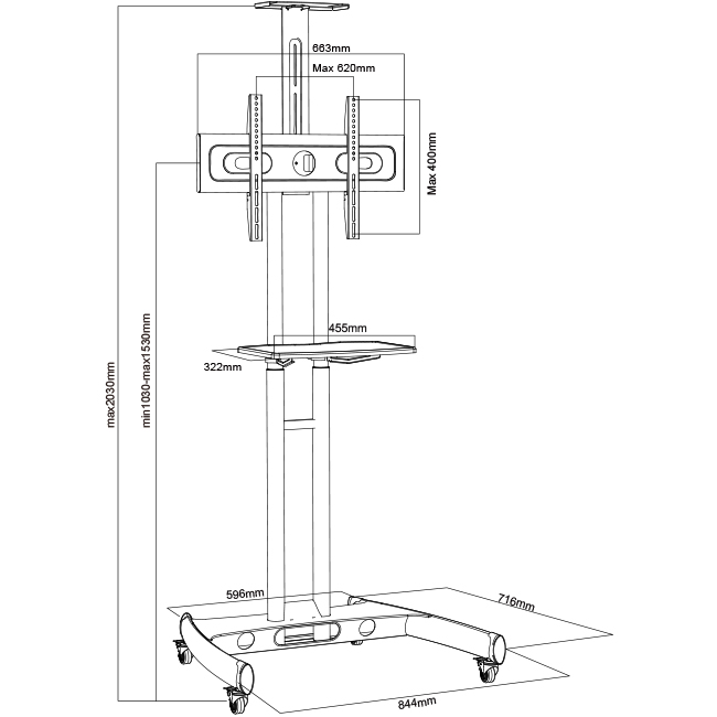 heavy duty mobile tv stand 65 inch (6)