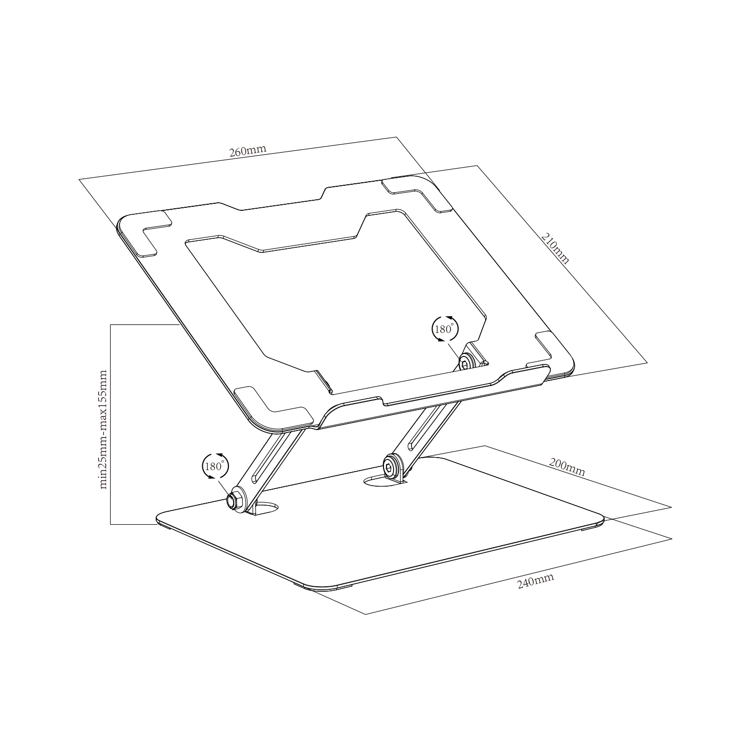 Aluminum Ergonomic Portable Adjustable Laptops Stands