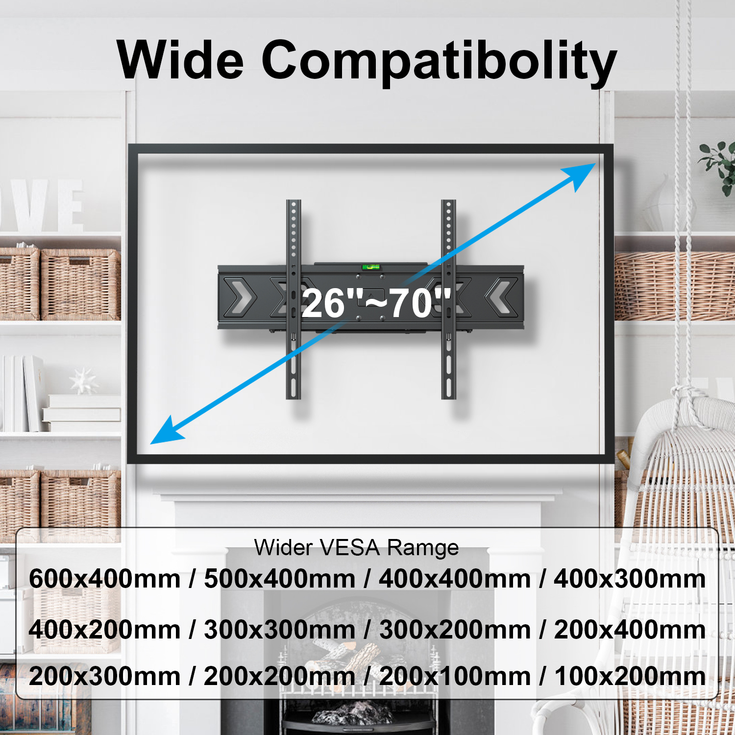 Folding Telescopic LED LCD Motion TV Wall Bracket Mount