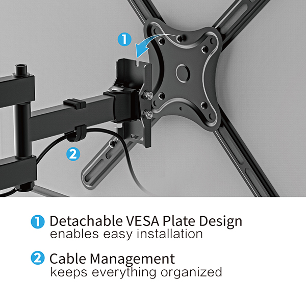 NEW FULL MOTION TV WALL MOUNT LONG STAND