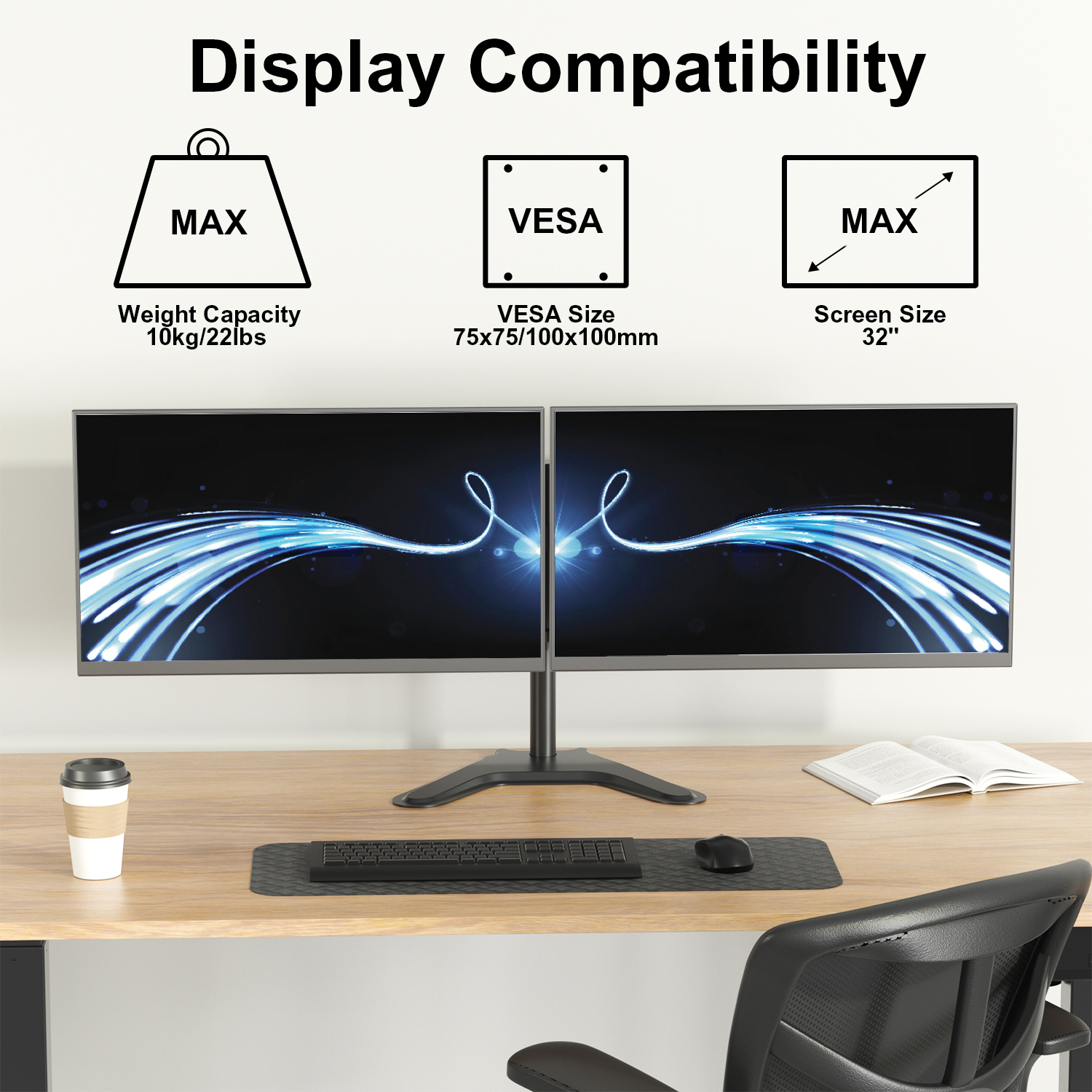 Monitor Holder Computer Screens up Laptop Adjustable LCD Dual Gas Spring