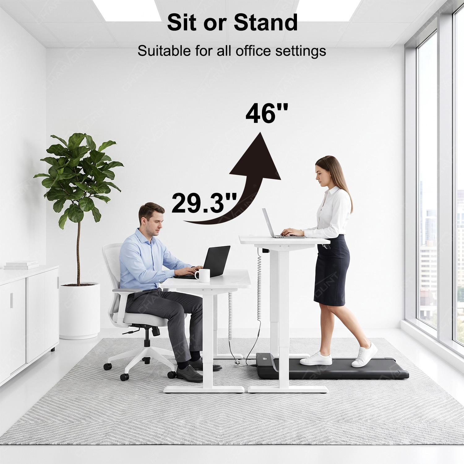 Electric Height Adjustable Standing Desk with 2 Memory Presets and Anti-Collision Protection Electric Height Adjustable Standing Desk with 2 Memory Presets and Anti-Collision Protection