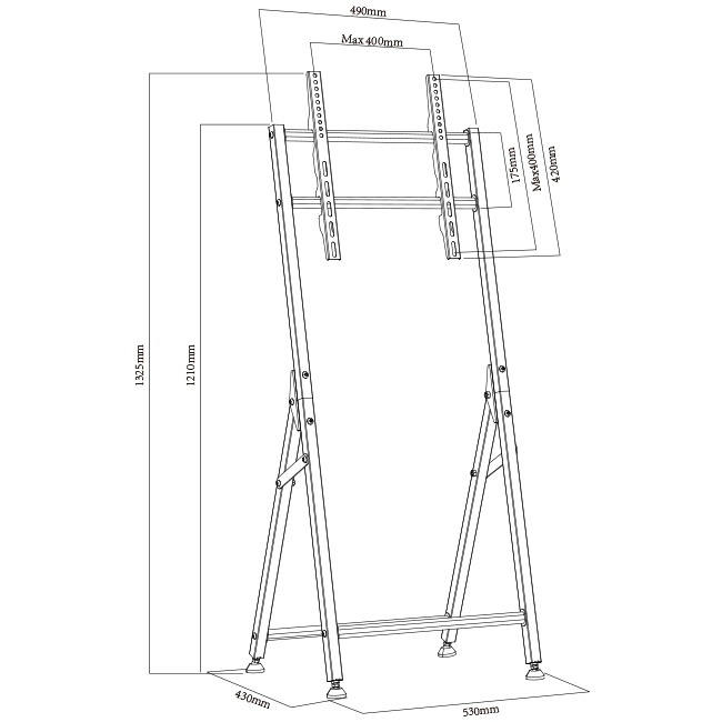 Artistic Foldable TV Stand with Wheels