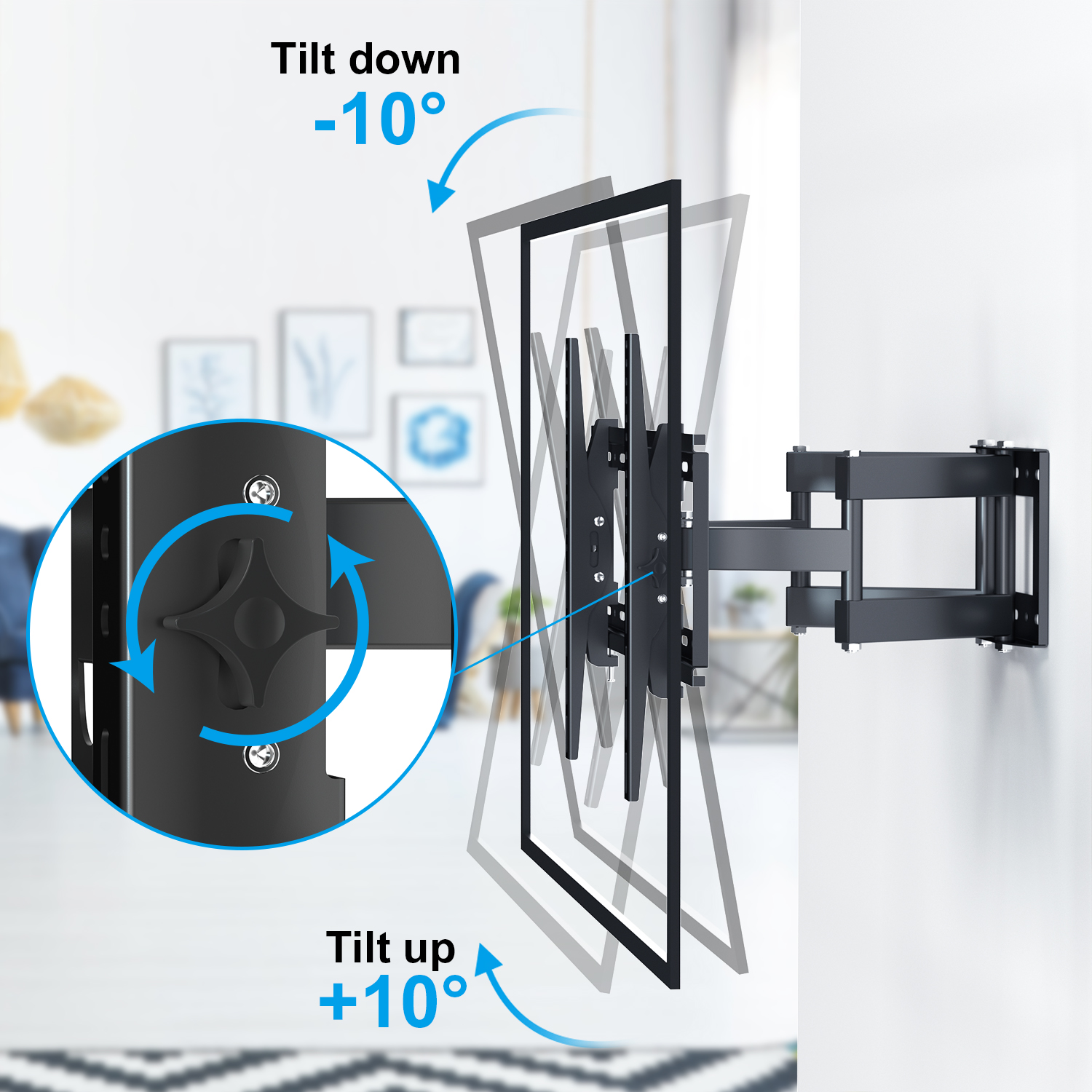 Collapsible Extendable Monitor Long Folding TV Wall Mount Tilt