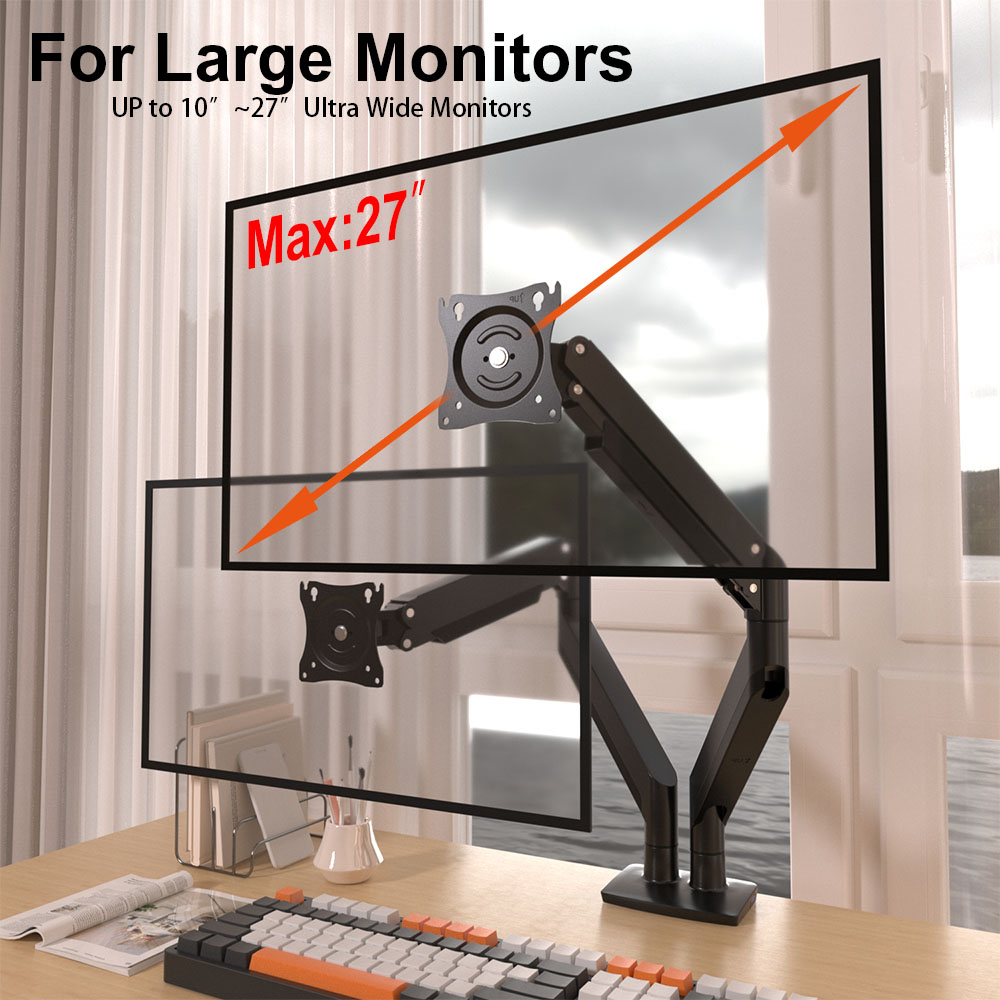 Dual Monitor Arm Mount na may USB Data Transfer