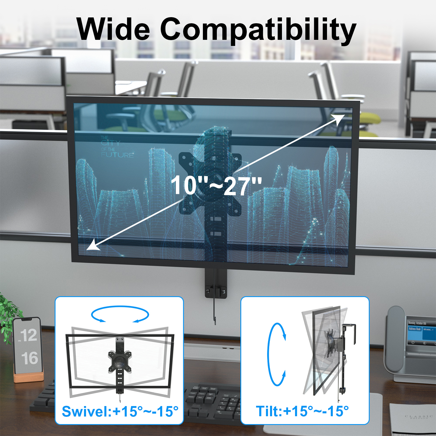 Table Desk Monitor Holder Cubicle Mount Monitor