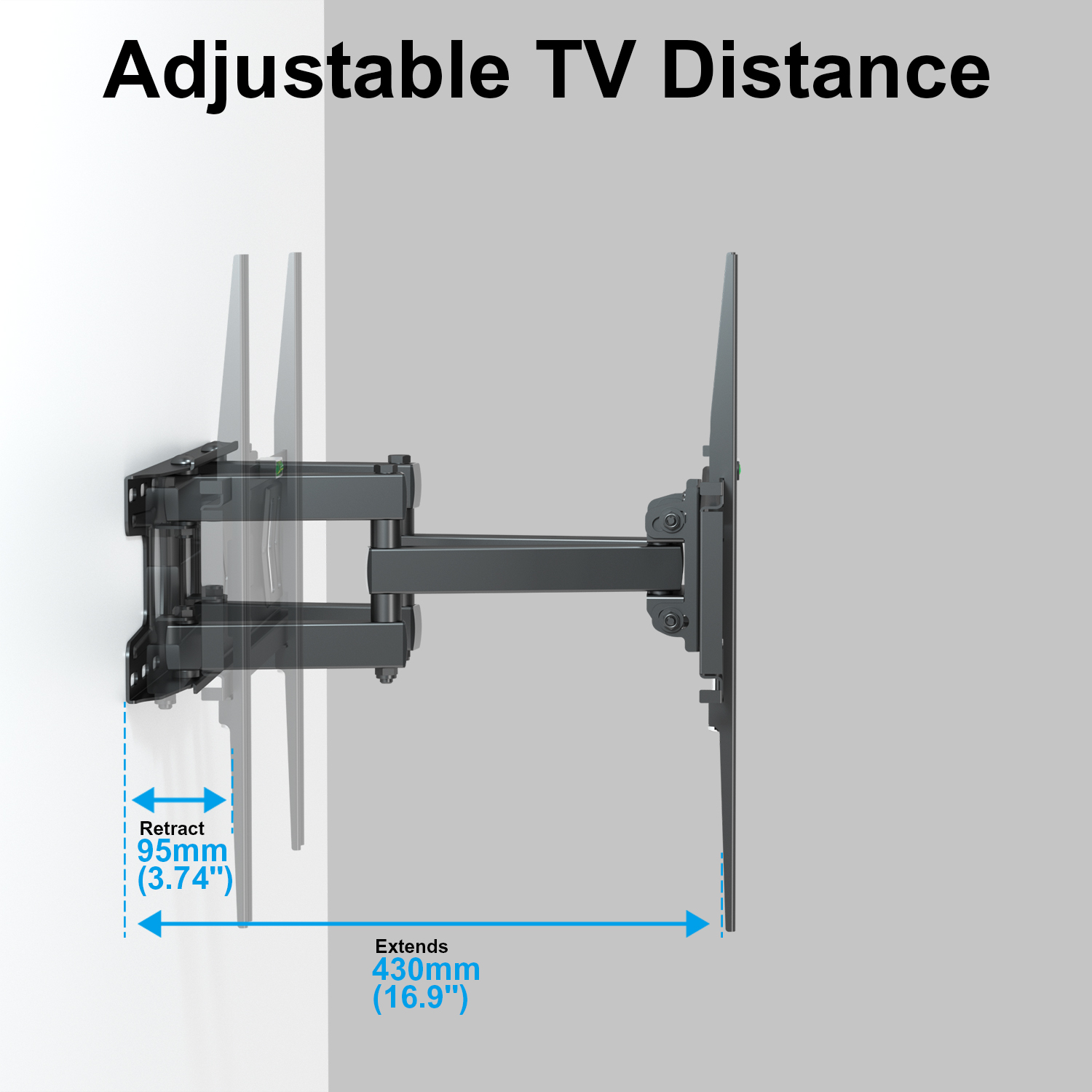 Flat Tilt TV Stand Modern Tilting TV Bracket Wall Mount Long