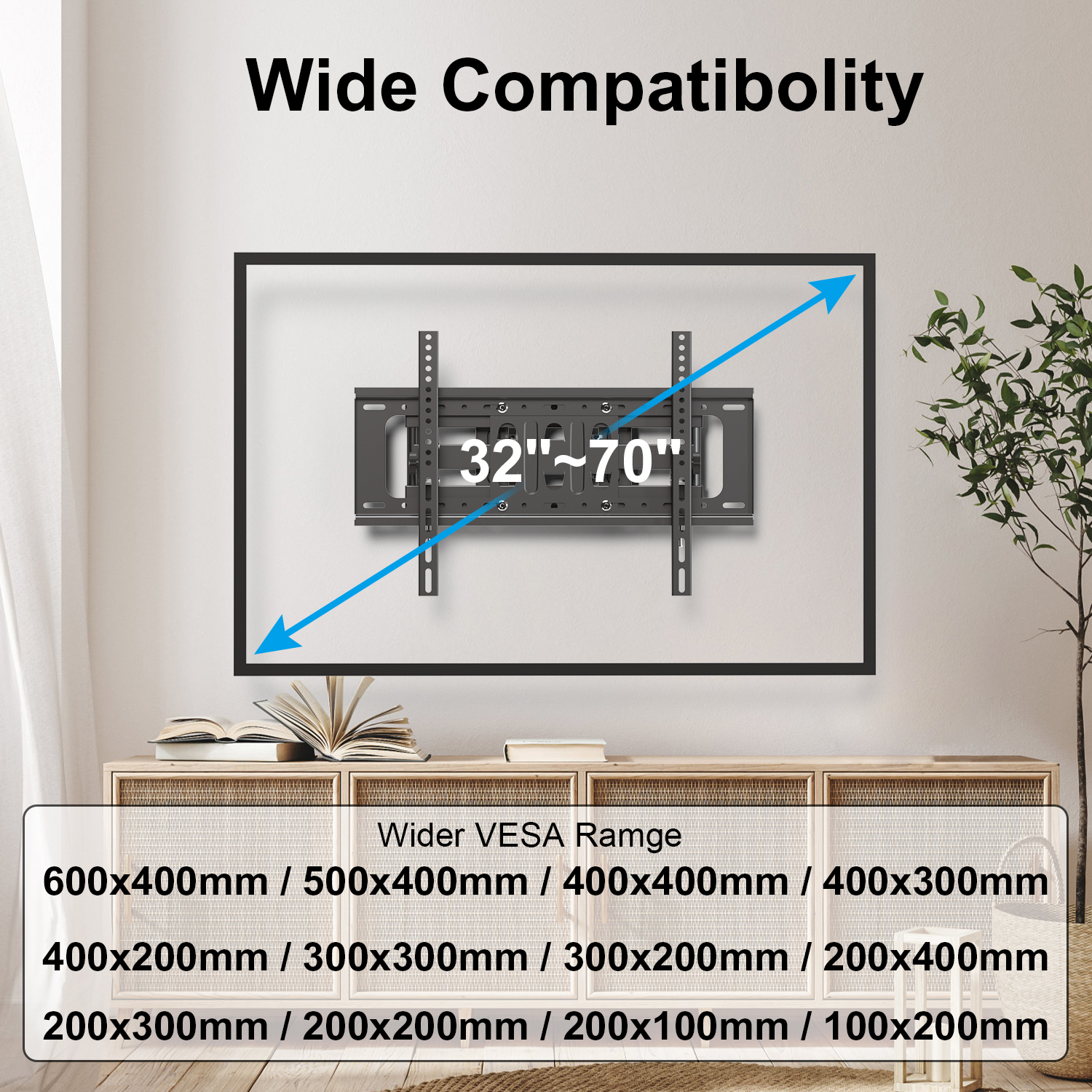 Collapsible Extendable Monitor Long Folding TV Wall Mount Tilt