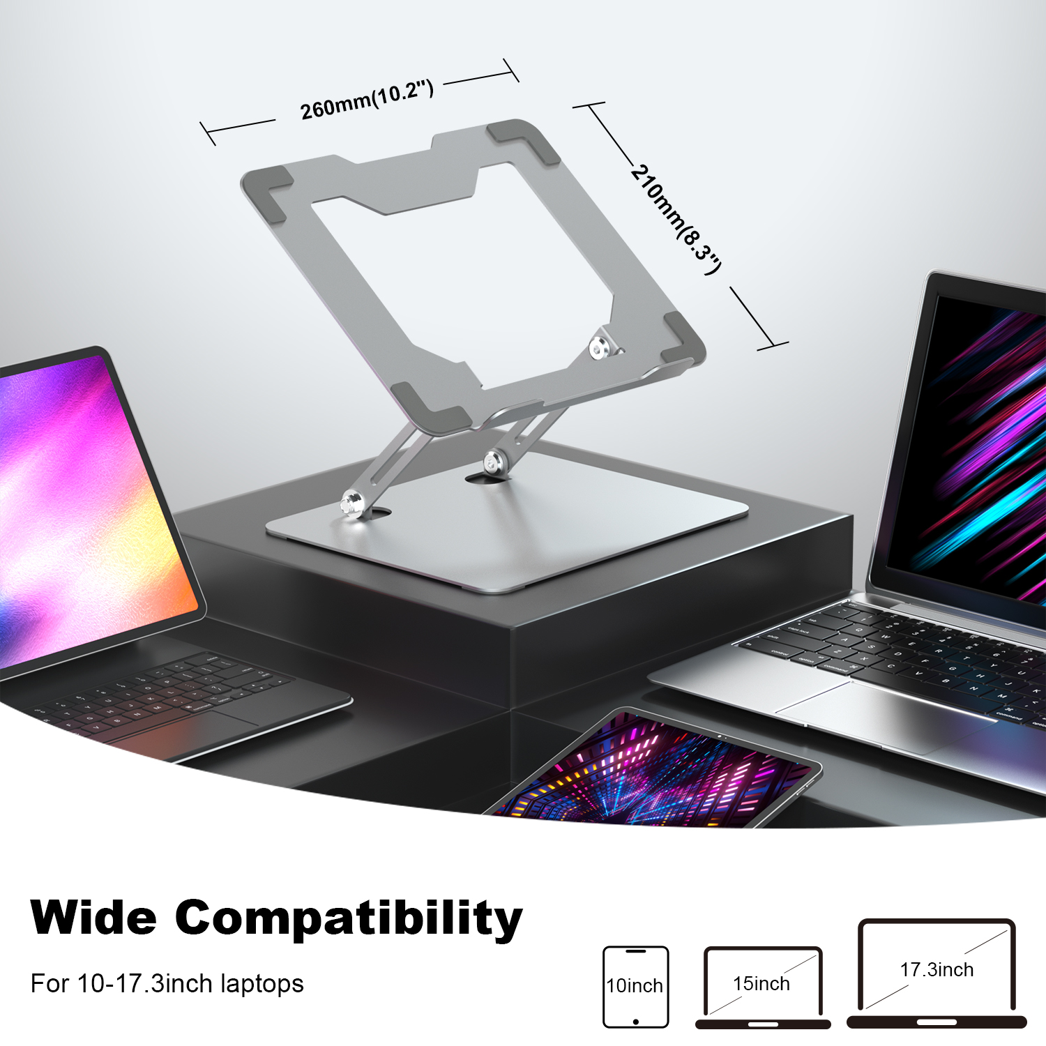 Aluminum Ergonomic Portable Adjustable Laptops Stands