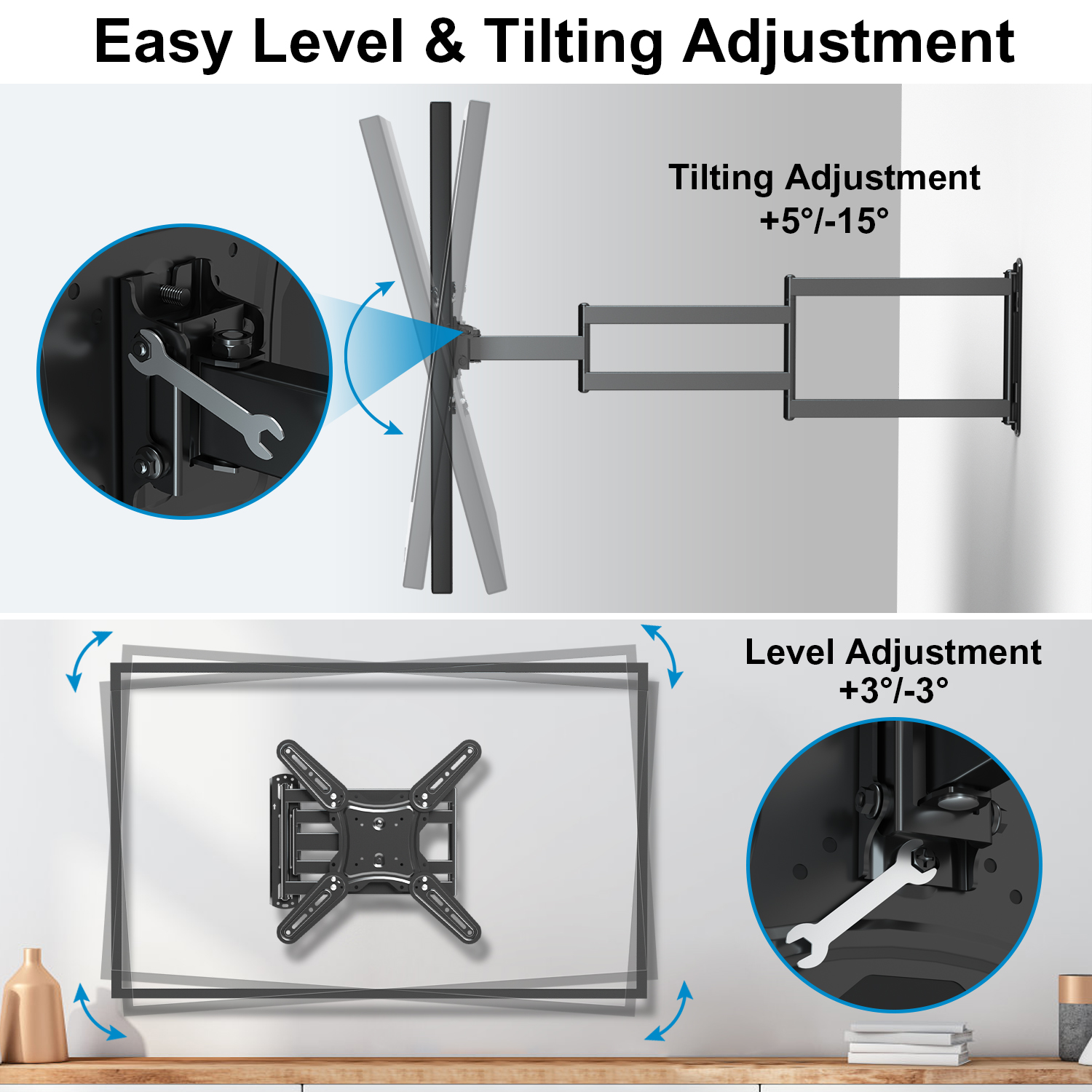 Folding Swivel Multi Directional TV Mounts Full Motion