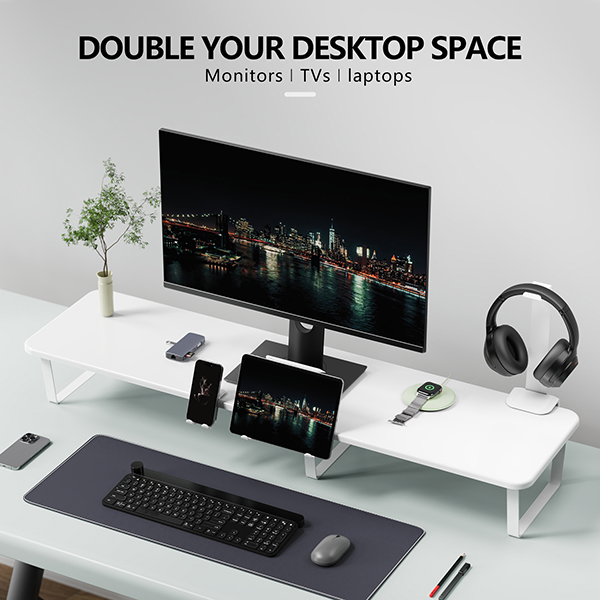 STEEL MONITOR RISERS WITH STORAGE TRAY & HOLDERS