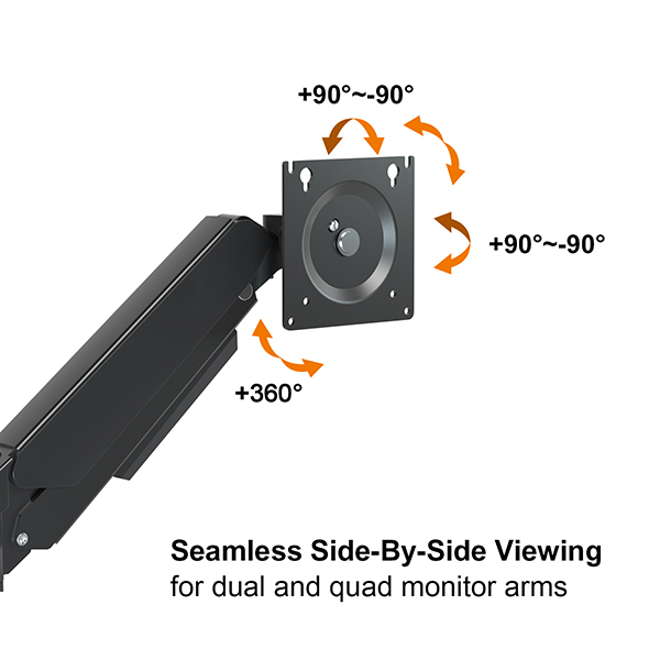HEAVY DUTY DUAL GAMING MONITOR ARM WIDE POLE MOUNT DESK STAND