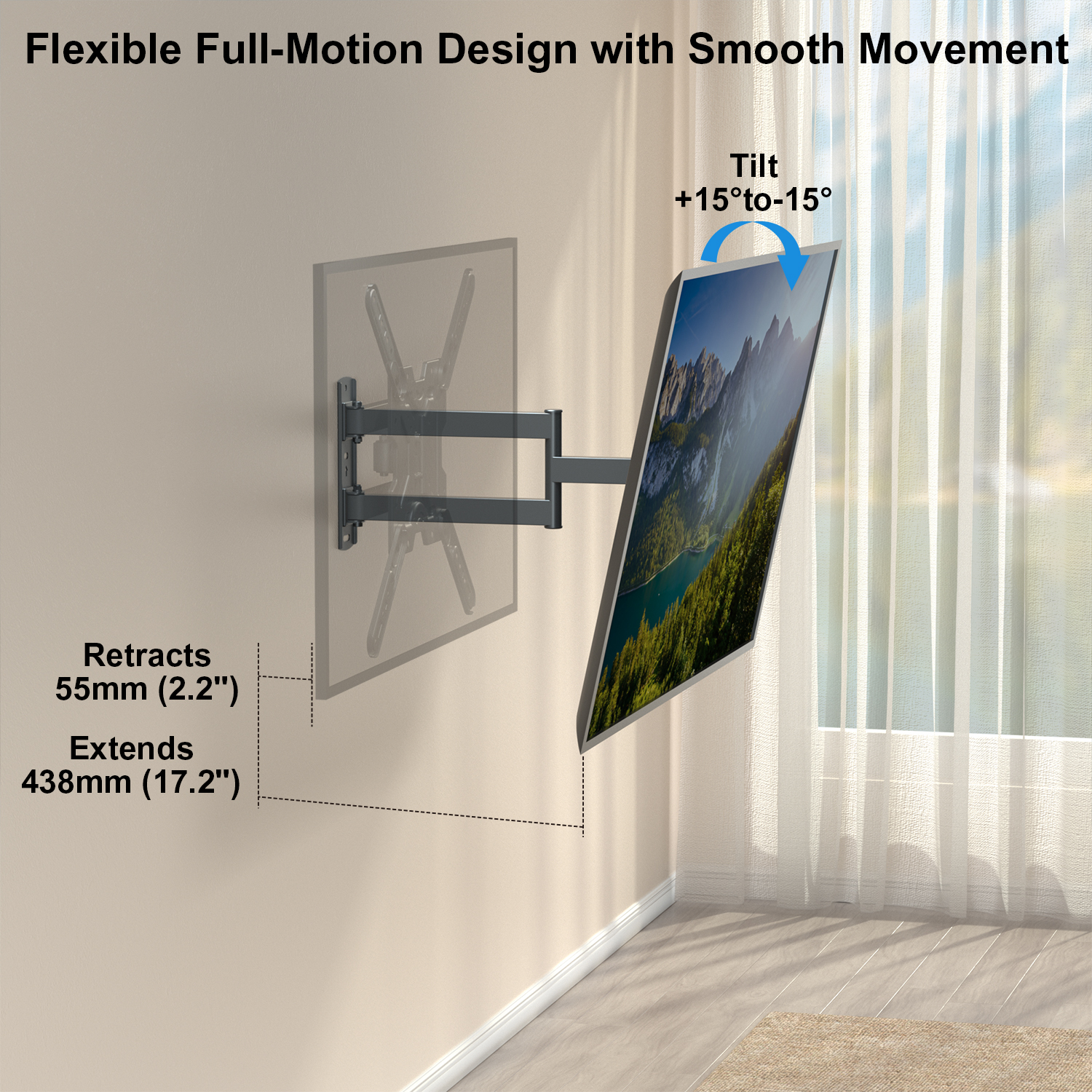 Universal TV Wall Mount Full-Motion TV Pole Bracket Mount