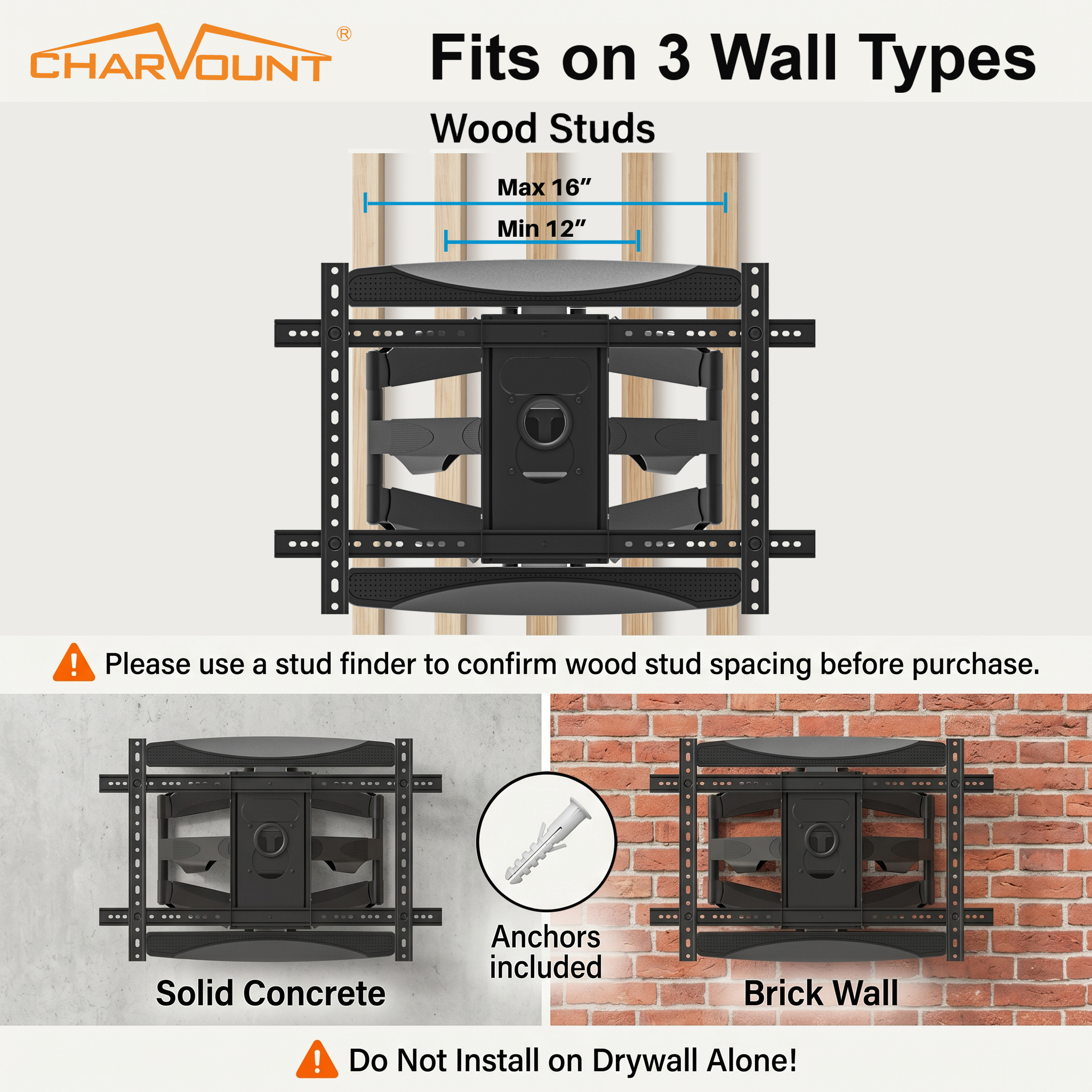 Heavy Duty Full Motion TV Wall Mount for 50 to 120 Inch TVs Heavy Duty Full Motion TV Wall Mount for 50 to 120 Inch TVs