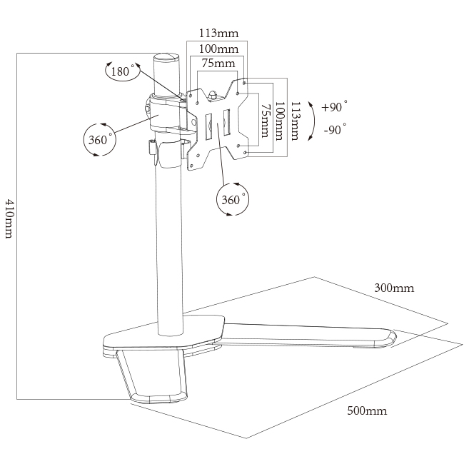 Heavy Free Single Monitor Arm Stand