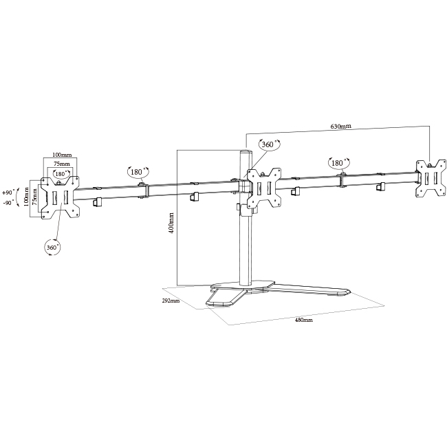 Super Economical 3 Monitor Desk Stand