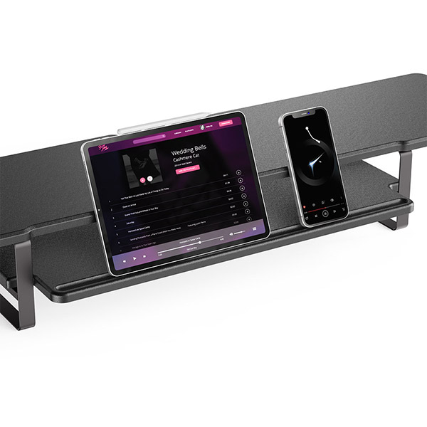 DOUBLE MONITOR RISER STAND PC TV DISPLAY SHELF