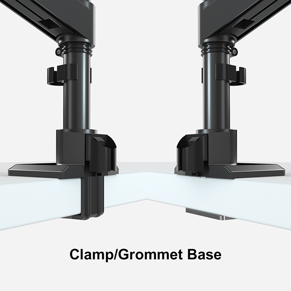 HEAVY DUTY DUAL GAMING MONITOR ARM WIDE POLE MOUNT DESK STAND
