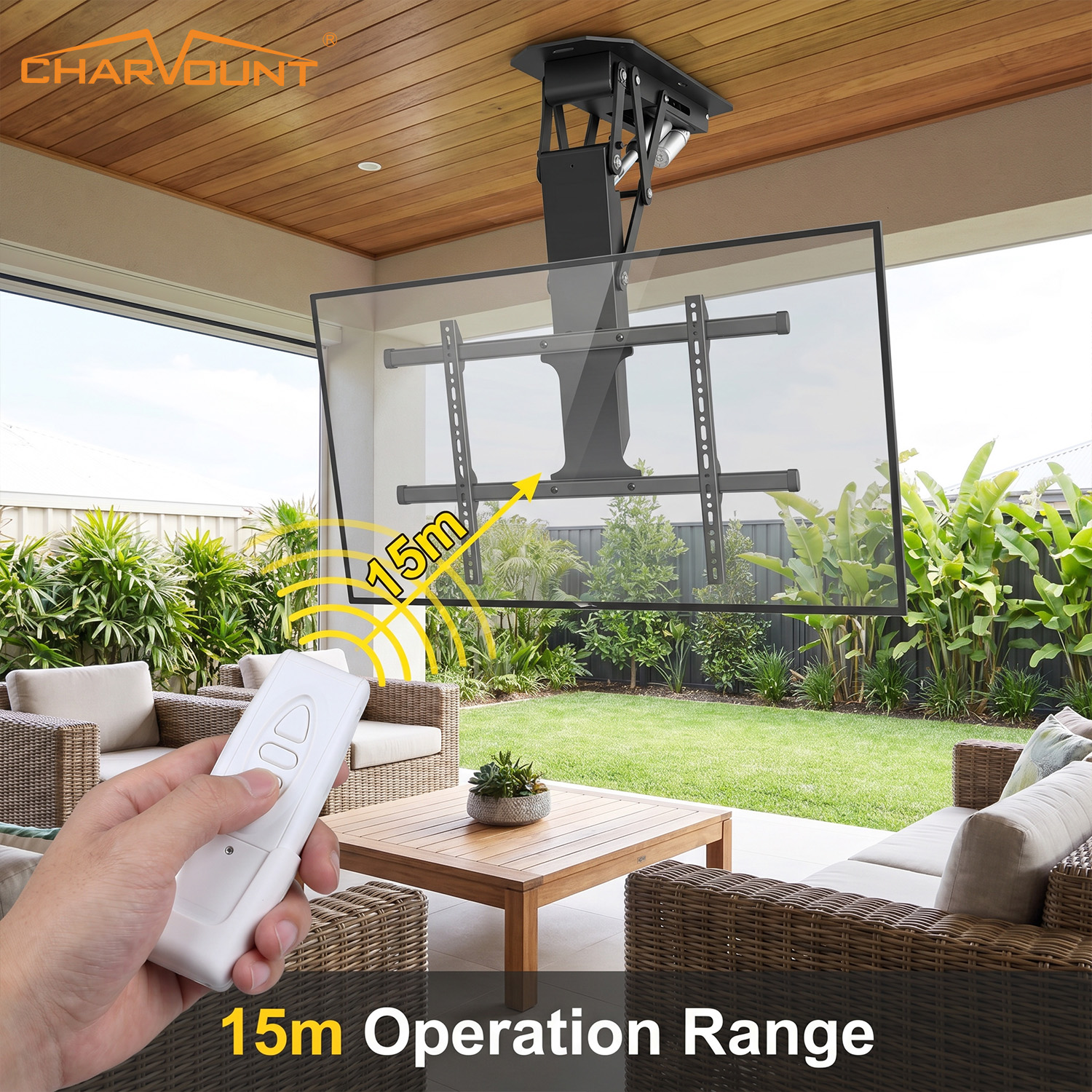 Motorized Ceiling TV Mount for 32 to 75 Inch TVs with Remote Control Motorized Ceiling TV Mount for 32 to 75 Inch TVs with Remote Control