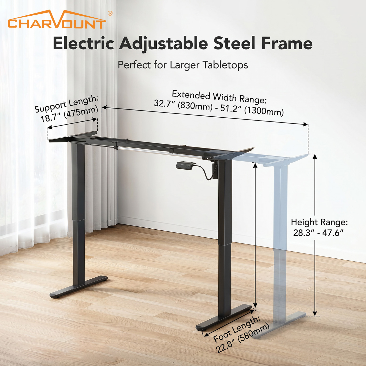 Single Motor Electric Standing Desk Frame with Memory Controller Single Motor Electric Standing Desk Frame with Memory Controller