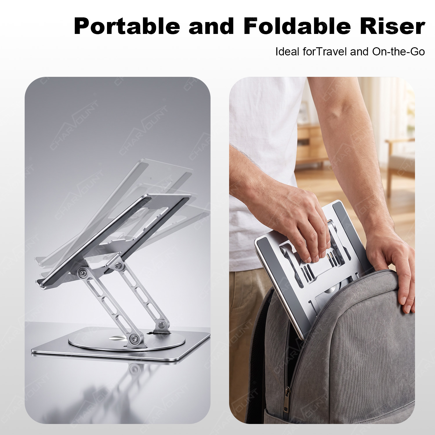360° Rotating Adjustable Laptop Stand for 10–17.3 Inch Laptops – Foldable Metal Riser 360° Rotating Adjustable Laptop Stand for 10–17.3 Inch Laptops – Foldable Metal Riser