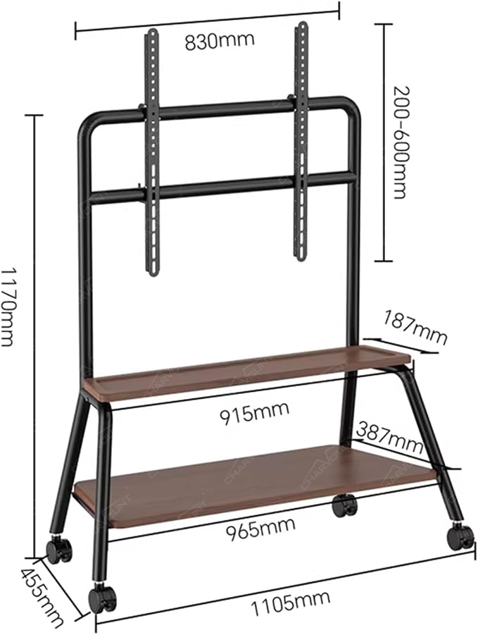 Heavy-Duty Mobile TV Stand with Wheels for 50–120 Inch TVs and Dual Steel Shelves Heavy-Duty Mobile TV Stand with Wheels for 50–120 Inch TVs and Dual Steel Shelves