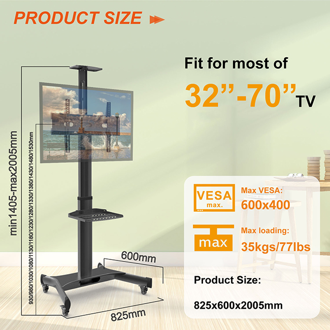 55 inch rolling tv stand (3)
