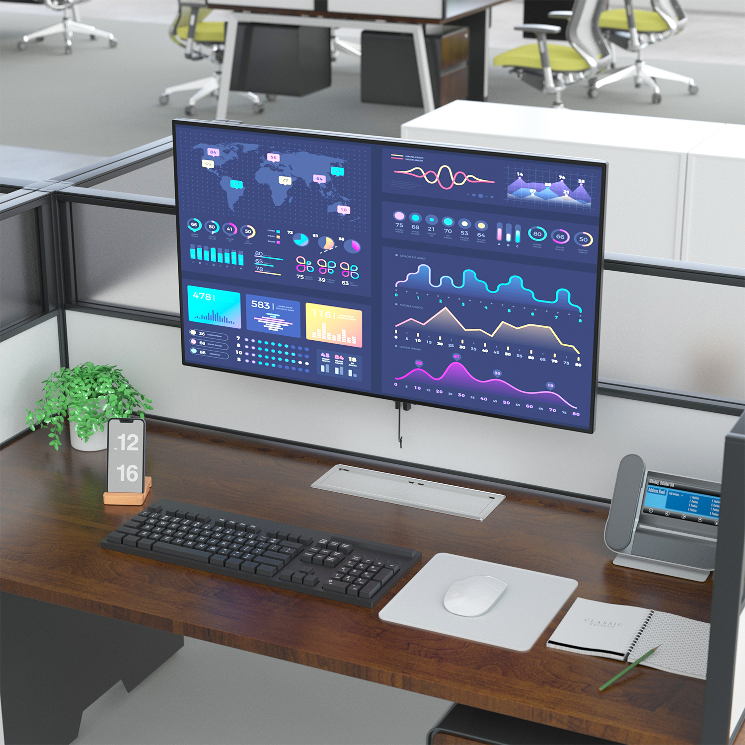 Table Desk Monitor Holder Cubicle Mount Monitor