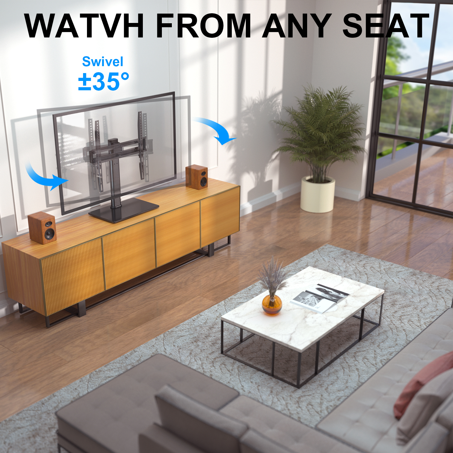 Tabletop Rotatable TV Table Mount
