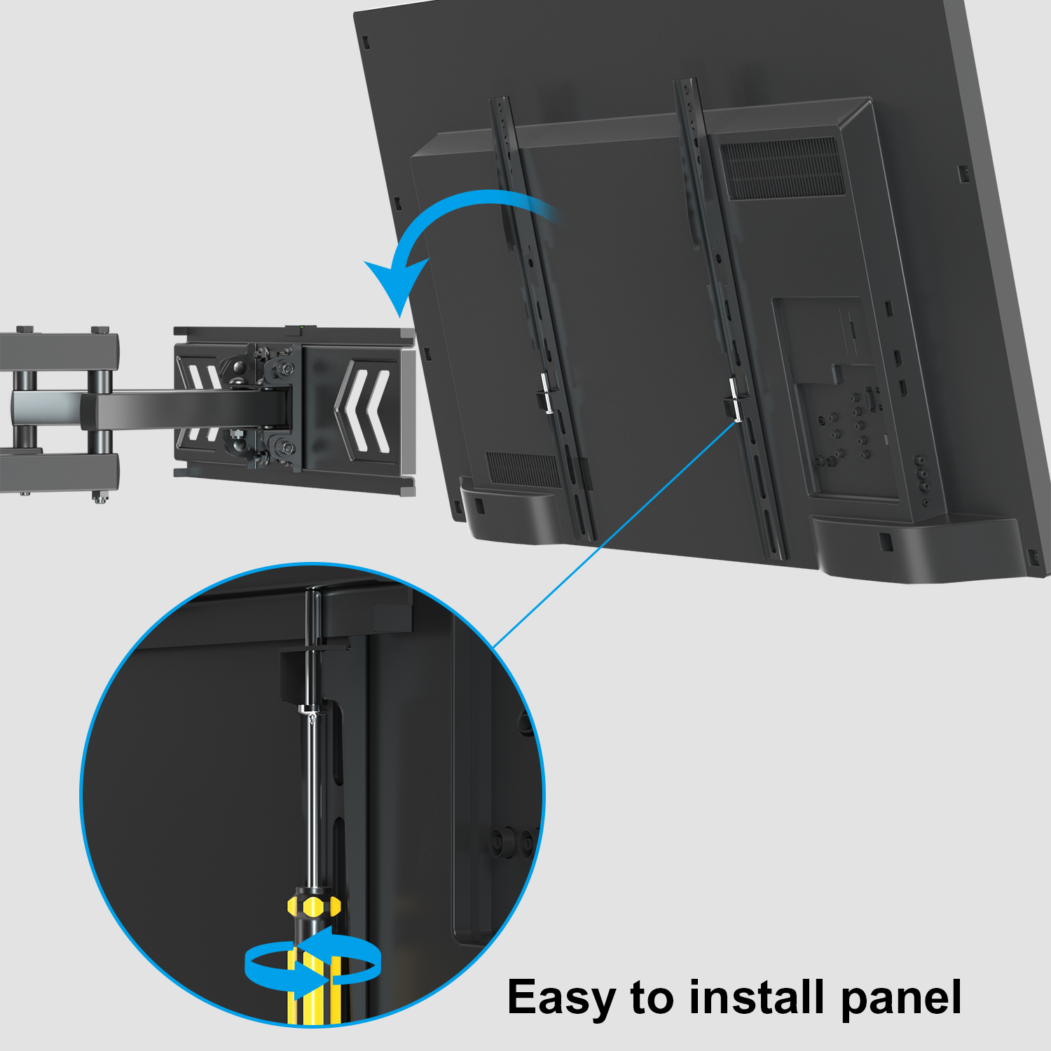 Flat Tilt TV Stand Modern Tilting TV Bracket Wall Mount Long