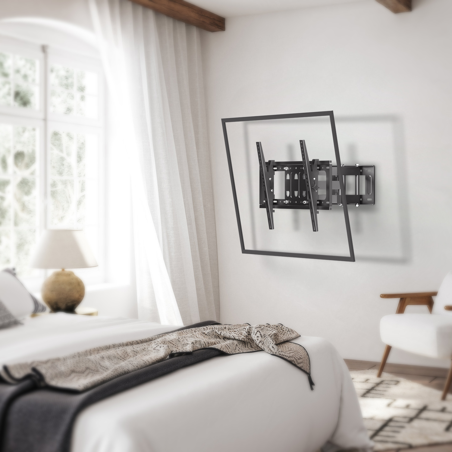 Collapsible Extendable Monitor Long Folding TV Wall Mount Tilt